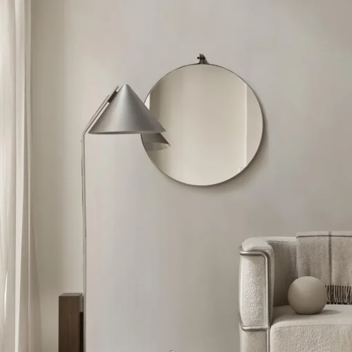 Kristina Dam Studio Dowel Round Spejl Stort Stål/Valnød