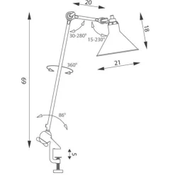 Lampe Gras N201 Bordlampe Mat Sort & Mat Gul