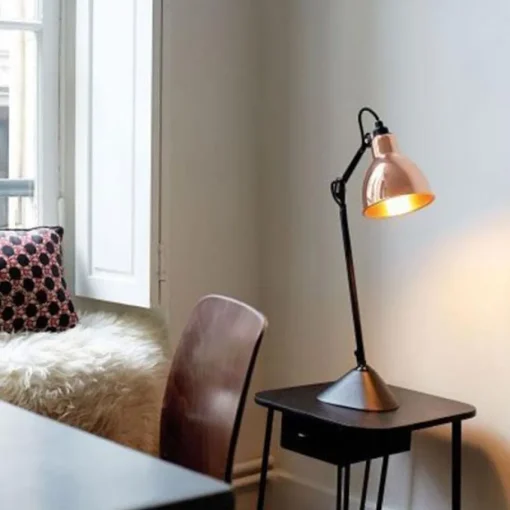 Lampe Gras N205 Bordlampe Mat Sort & Kobber