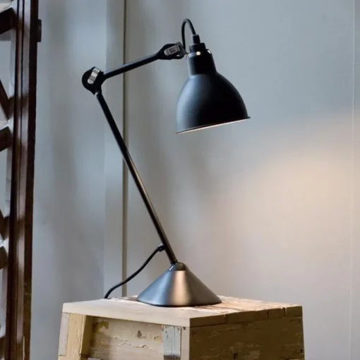 Lampe Gras N205 Bordlampe Mat Sort & Mat Blå