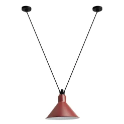 Lampe Gras N323 L Conic Pendel Sort/Rød