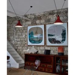 Lampe Gras N323 L Conic Pendel Sort/Blå
