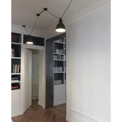 Lampe Gras N323 L Conic Pendel Sort/Blå