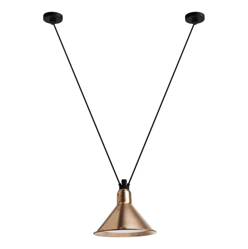 Lampe Gras N323 L Conic Pendel Rå Kobber/Hvid