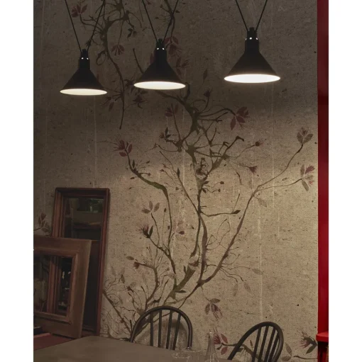 Lampe Gras N323 L Conic Pendel Rå Kobber/Hvid