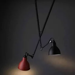 Lampe Gras N302 Loftlampe Double Mat Sort & Mat Sort & Kobber