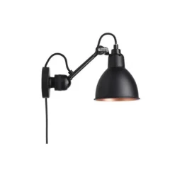 Lampe Gras N304 Váglampe Mat Sort & Mat Sort/Kobber Med Ledning