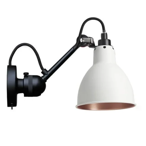 Lampe Gras N304 Váglampe Mat Sort/Hvid/Kobber Med Tánd/Sluk