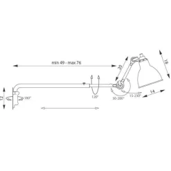Lampe Gras N203 Váglampe Mat Sort/Mat Sort/Kobber