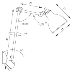 Lampe Gras N222 Váglampe Mat Sort/Hvid