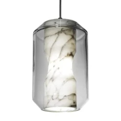 Lee Broom Chamber Light Pendel Stor Carrara Marmor/Krystal