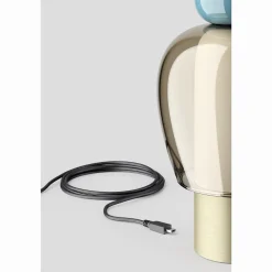 Lodes Easy Peasy Transportabel Lampe Turkis/Honey/Guld