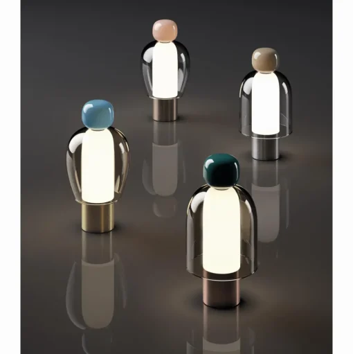 Lodes Easy Peasy Transportabel Lampe Turkis/Honey/Guld