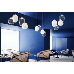 Lodes Oblò Pendel Medium 2700K Glossy Smoke/Hvid