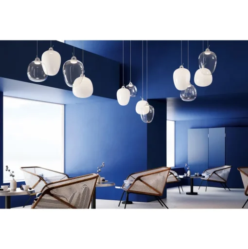 Lodes Oblò Pendel Medium 2700K Glossy Smoke/Hvid