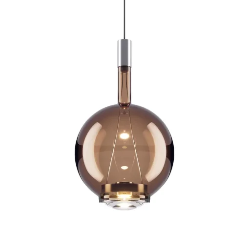 Lodes Sky-Fall Round Pendel Medium 2700K Glossy Bronze/Glas
