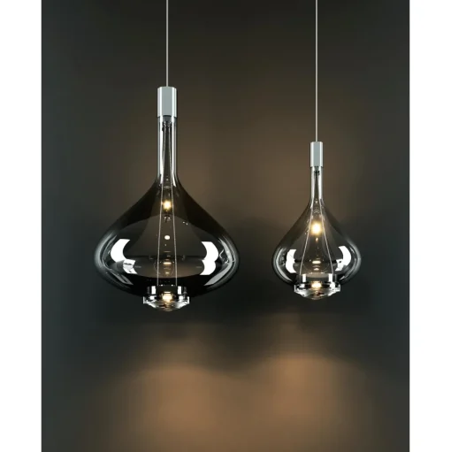 Lodes Sky-Fall Round Pendel Stor 3000K Klar/Glas