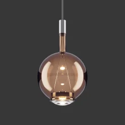 Lodes Sky-Fall Round Pendel Medium 3000K Glossy Bronze/Glas