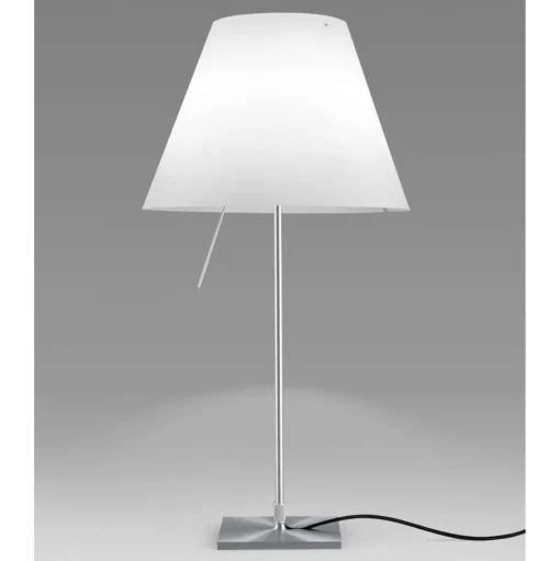 Luceplan COSTANZA Bordlampe Aluminium med Hvid Skárm