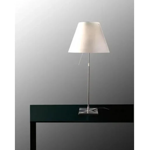 Luceplan COSTANZA Bordlampe Aluminium med Hvid Skárm