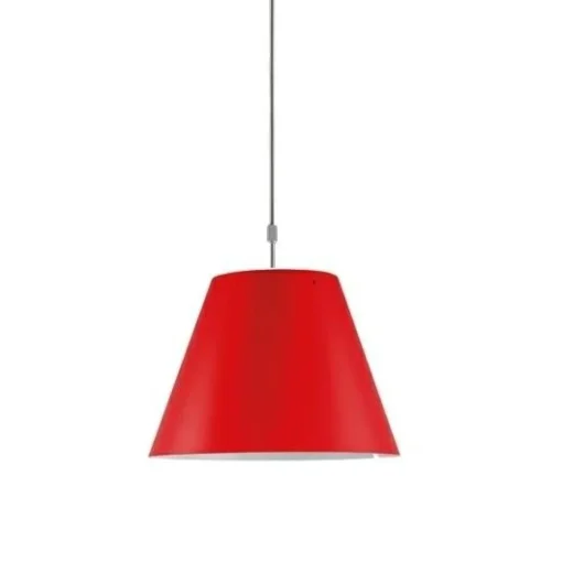 Luceplan Costanza Up/ Down Pendel Aluminium M. Rød Skárm