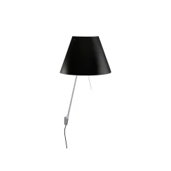 Luceplan Costanza Váglampe Dámpbar Aluminium M. Sort Skárm