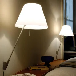Luceplan Costanzina Váglampe Aluminium M. Rød Skárm