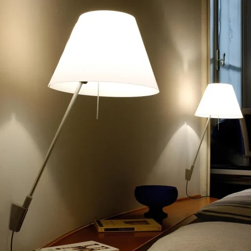 Luceplan Costanzina Váglampe Aluminium M. Rød Skárm