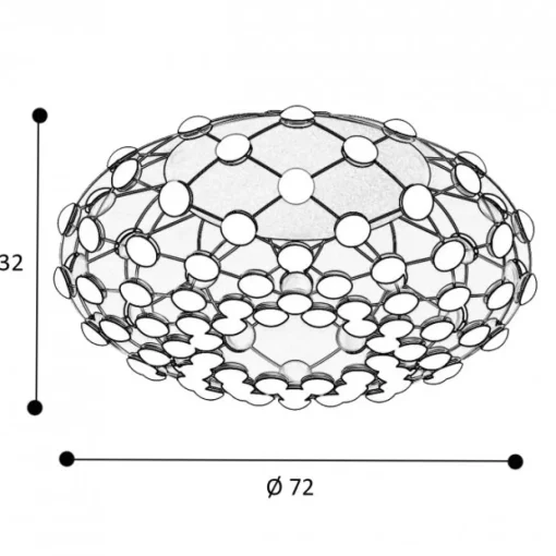 Luceplan Mesh LoftlampeØ72 Sort