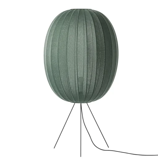 Made By Hand Knit-Wit Høj Oval Gulvlampe MediumØ65 Tweed Green