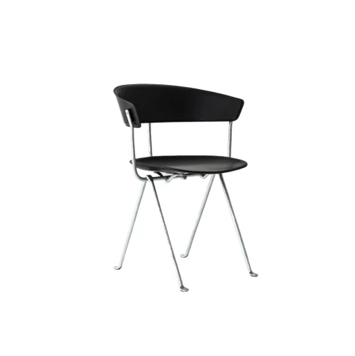 Magis Officina Spisebordsstol Galvaniseret/Sort Láder