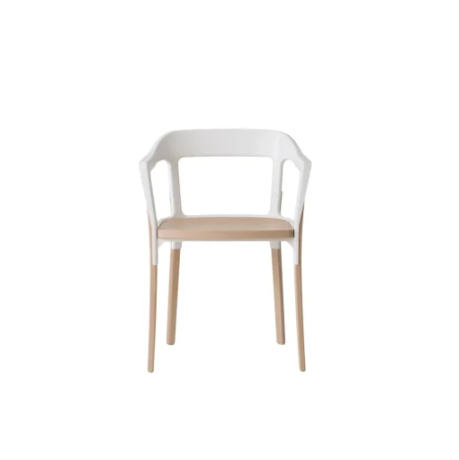 Magis Steelwood Spisebordsstol Natural/Hvid