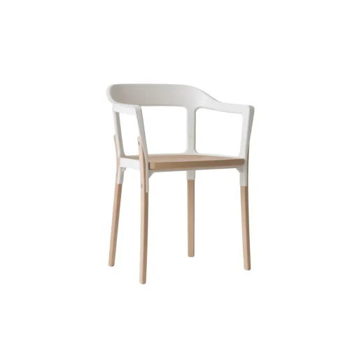 Magis Steelwood Spisebordsstol Natural/Hvid
