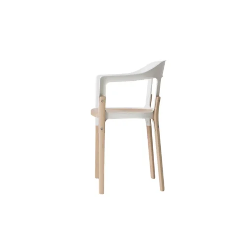 Magis Steelwood Spisebordsstol Natural/Hvid