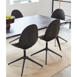 Mater Eternity Swivel Spisebordsstol Sort Base M. Polstret Sáde 198 Grå