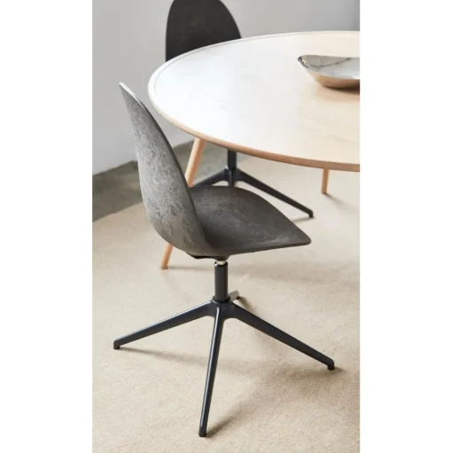 Mater Eternity Swivel Spisebordsstol Sort Base M. Polstret Sáde 198 Grå