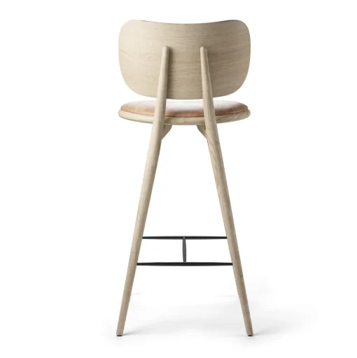 Mater The High Stool Barstol med Ryg Mat Lakeret Eg 74 cm