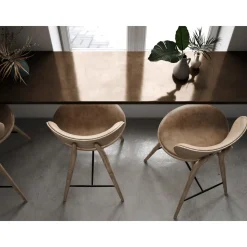 Mater The High Stool Barstol med Ryg Mat Lakeret Eg 74 cm