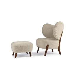 Mazo TMBO Lánestol Valnød/Sheepskin Moonlight med Puf