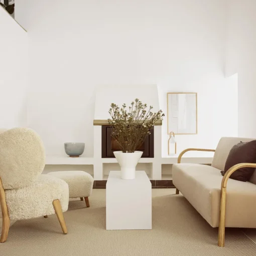 Mazo TMBO Lánestol Valnød/Sheepskin Moonlight med Puf