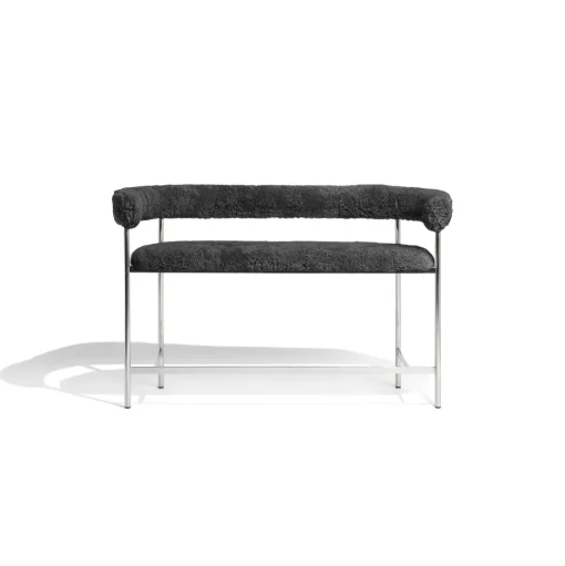 Møbel Copenhagen Font Bar Sofa 65 cm Sheepskin Grå/Poleret Stål Stel
