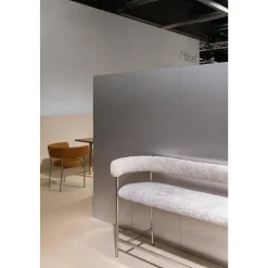 Møbel Copenhagen Font Bar Sofa 65 cm Sheepskin Grå/Poleret Stål Stel