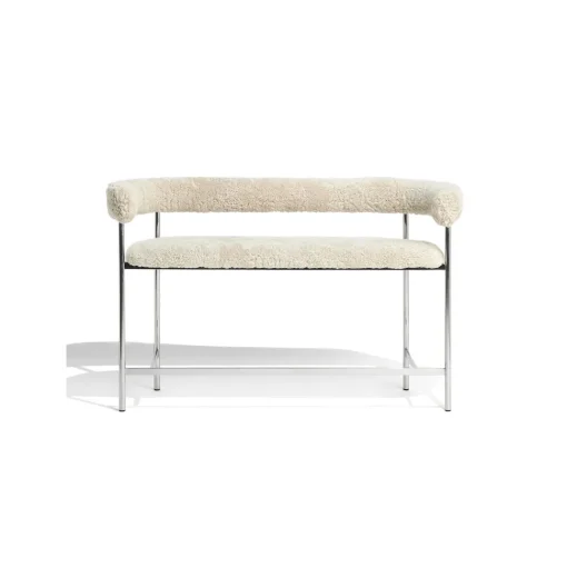 Møbel Copenhagen Font Bar Sofa 75 cm Sheepskin Oyster/Poleret Stål Stel