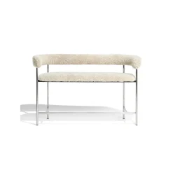 Møbel Copenhagen Font Bar Sofa 65 cm Sheepskin Oyster/Poleret Stål Stel
