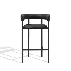 Møbel Copenhagen Font Barstol med Armlán 75 cm Dunes Anthrazite/Sort Stel