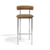 Møbel Copenhagen Font Barstol 65 cm Dunes Cognac Láder/Poleret Stål Stel