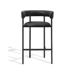 Møbel Copenhagen Font Barstol med Armlán 65 cm Dunes Anthrazite/Sort Stel