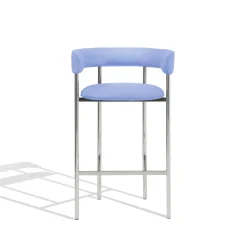 Møbel Copenhagen Font Barstol med Armlán 75 cm Divina 676/Poleret Stål Stel