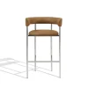 Møbel Copenhagen Font Barstol med Armlán 75 cm Dunes Cognac/Poleret Stål Stel