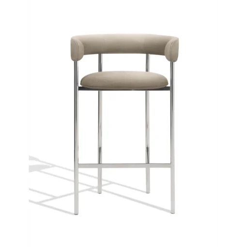 Møbel Copenhagen Font Barstol med Armlán 75 cm Hallingdal 65 200/Poleret Stål Stel